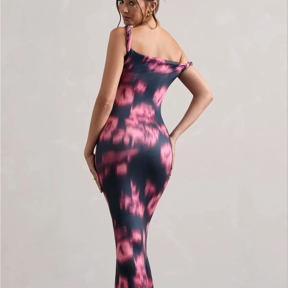 Club L London Lita Pink Twisted Abstract Dress - Picture 2 of 6